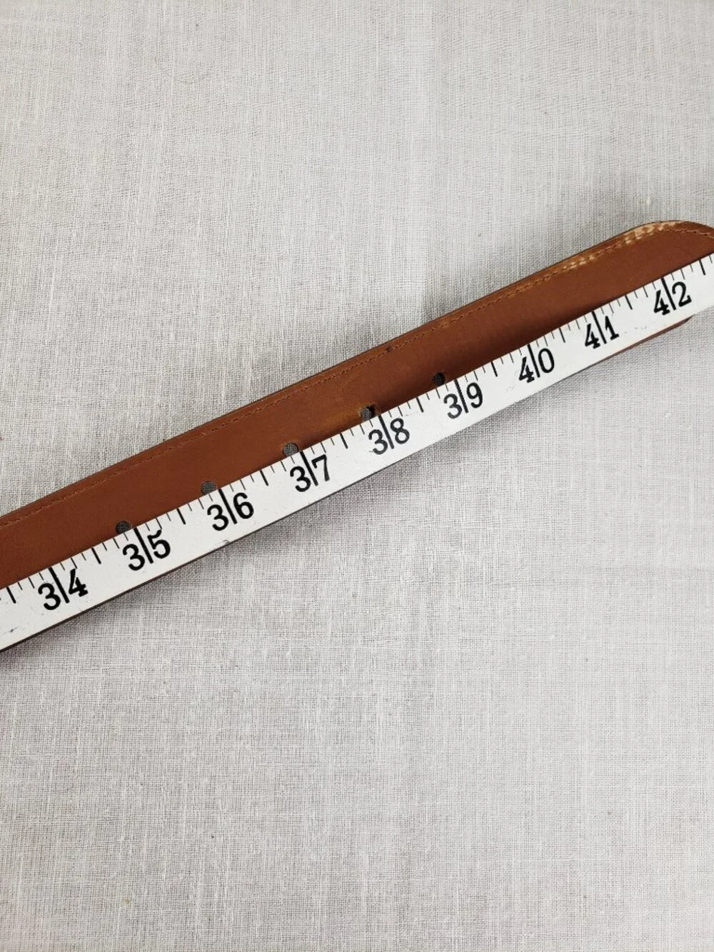 Jos A Bank Brown Leather Belt Square Leather Wrapped Buckle Mens 36